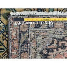 Load image into Gallery viewer, 3&#39;5&quot;x10&#39;1&quot; Vanilla Cream, Vintage Persian Lilahan Cropped Thin, Distressed Look Worn Wool Hand Knotted, Wide Runner Oriental Rug FWR371664