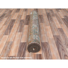 Load image into Gallery viewer, 3&#39;6&quot;x9&#39;7&quot; Terracotta Red, Vintage Persian Husainabad With Fish Mahi Design, Cropped Thin Distressed Look Worn Wool Hand Knotted, Runner Oriental Rug FWR371676