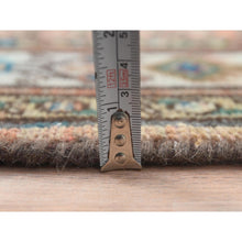 Load image into Gallery viewer, 3&#39;6&quot;x9&#39;7&quot; Terracotta Red, Vintage Persian Husainabad With Fish Mahi Design, Cropped Thin Distressed Look Worn Wool Hand Knotted, Runner Oriental Rug FWR371676