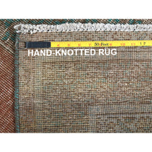 Load image into Gallery viewer, 4&#39;1&quot;x6&#39; Honey Brown, Hand Knotted Vintage Persian Shiraz Sheared Low, Distressed Look Worn Wool, Oriental Rug FWR371718