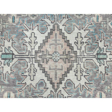 Load image into Gallery viewer, 8&#39;x10&#39;8&quot; Peach Color Distressed Look Vintage Persian Tabriz, Hand Knotted Worn Wool Sheared Low Shabby Chic Oriental Rug FWR371868