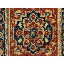 Load image into Gallery viewer, 2&#39;6&quot;x12&#39;2&quot; Organic Wool Red Antiqued Heriz Re-creation Hand Knotted Oriental Runner Rug FWR372066