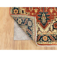 Load image into Gallery viewer, 3&#39;1&quot;x5&#39;2&quot; Soft And Supple Wool Red Antiqued Heriz Re-creation Hand Knotted Oriental Rug FWR372108