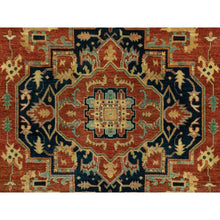 Load image into Gallery viewer, 4&#39;1&quot;x6&#39; Hand Knotted Red Antiqued Heriz Re-creation Geometric Design Pure Wool Oriental Rug FWR372126
