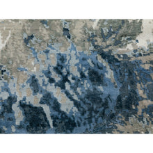 Load image into Gallery viewer, 3&#39;1&quot;x5&#39; Blue-Ivory Abstract Design Wool and Silk Hi-low Pile Hand Knotted Oriental Rug FWR372168