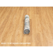 Load image into Gallery viewer, 3&#39;1&quot;x5&#39; Blue-Ivory Abstract Design Wool and Silk Hi-low Pile Hand Knotted Oriental Rug FWR372168