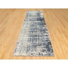 Load image into Gallery viewer, 4&#39;x11&#39;9&quot; Hand Knotted Abstract With Mosaic Design Wool And Silk Oriental Wide Runner Rug FWR372222