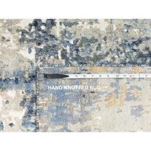 Load image into Gallery viewer, 4&#39;x11&#39;9&quot; Hand Knotted Abstract With Mosaic Design Wool And Silk Oriental Wide Runner Rug FWR372222