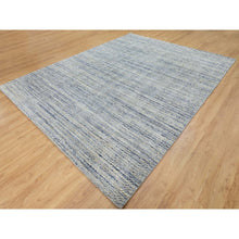 Load image into Gallery viewer, 9&#39;x11&#39;9&quot; Modern Blue Hand Loomed Variegated Textured Design Organic Wool Oriental Rug FWR372306