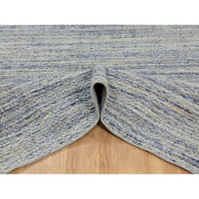 Load image into Gallery viewer, 9&#39;x11&#39;9&quot; Modern Blue Hand Loomed Variegated Textured Design Organic Wool Oriental Rug FWR372306