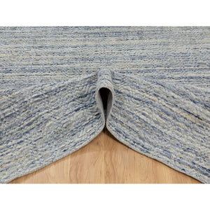 9'x11'9" Modern Blue Hand Loomed Variegated Textured Design Organic Wool Oriental Rug FWR372306