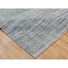 Load image into Gallery viewer, 9&#39;x11&#39;9&quot; Modern Blue Hand Loomed Variegated Textured Design Organic Wool Oriental Rug FWR372306