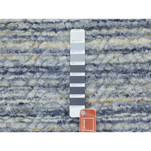 Load image into Gallery viewer, 9&#39;x11&#39;9&quot; Modern Blue Hand Loomed Variegated Textured Design Organic Wool Oriental Rug FWR372306