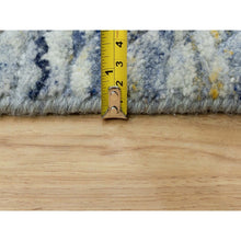 Load image into Gallery viewer, 9&#39;x11&#39;9&quot; Modern Blue Hand Loomed Variegated Textured Design Organic Wool Oriental Rug FWR372306