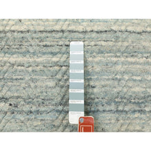 Load image into Gallery viewer, 11&#39;10&quot;x11&#39;10&quot; Seafoam Green Hand Loomed Variegated Textured Design Organic Wool Transitional Oriental Square Rug FWR372312