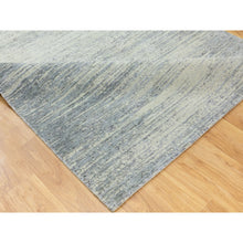 Load image into Gallery viewer, 6&#39;1&quot;x9&#39; Light Gray Jacquard Hand Loomed Modern Natural Wool And Plant Based Silk Oriental Rug FWR372336
