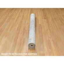 Load image into Gallery viewer, 6&#39;x9&#39; Grey Broken Persian Design Wool And Pure Silk Hand Knotted Oriental Rug FWR372342