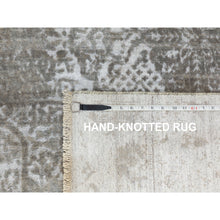 Load image into Gallery viewer, 6&#39;x9&#39; Grey Broken Persian Design Wool And Pure Silk Hand Knotted Oriental Rug FWR372342