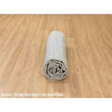 Load image into Gallery viewer, 10&#39;x10&#39; Seafoam Green Hand Loomed Variegated Textured Design Organic Wool Transitional Oriental Round Rug FWR372372