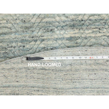 Load image into Gallery viewer, 10&#39;x10&#39; Seafoam Green Hand Loomed Variegated Textured Design Organic Wool Transitional Oriental Round Rug FWR372372