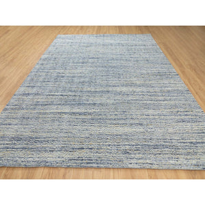 9'x11'10" Ivory Hand Loomed Variegated Textured Design Organic Wool Transitional Oriental Rug FWR372378