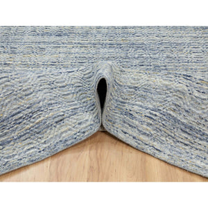 9'x11'10" Ivory Hand Loomed Variegated Textured Design Organic Wool Transitional Oriental Rug FWR372378