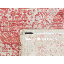 Load image into Gallery viewer, 6&#39;x9&#39;2&quot; Hand Knotted Pink Broken Persian Design Wool And Pure Silk Oriental Rug FWR372414