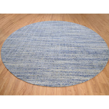 Load image into Gallery viewer, 12&#39;x12&#39; Silver-blue Hand Loomed Variegated Textured Design Organic Wool Transitional Oriental Round Rug FWR372594