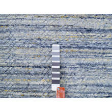 Load image into Gallery viewer, 12&#39;x12&#39; Silver-blue Hand Loomed Variegated Textured Design Organic Wool Transitional Oriental Round Rug FWR372594