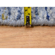 Load image into Gallery viewer, 12&#39;x12&#39; Silver-blue Hand Loomed Variegated Textured Design Organic Wool Transitional Oriental Round Rug FWR372594