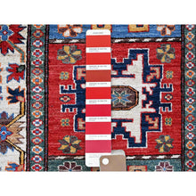 Load image into Gallery viewer, 2&#39;8&quot;x9&#39;2&quot; Crimson Red, Colorful Afghan Ersari With Turkish Knot, Caucasian Design Revival, Vegetable Dyes, Densely Woven, Hand Knotted, Soft Wool, Runner, Oriental Rug FWR3720
