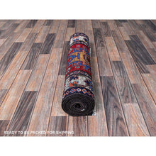 Load image into Gallery viewer, 2&#39;8&quot;x9&#39;2&quot; Crimson Red, Colorful Afghan Ersari With Turkish Knot, Caucasian Design Revival, Vegetable Dyes, Densely Woven, Hand Knotted, Soft Wool, Runner, Oriental Rug FWR3720