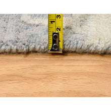 Load image into Gallery viewer, 12&#39;x12&#39; Charcoal Black With Gray Abstract Design Wool And Silk Hand Knotted Oriental Round Rug FWR372600