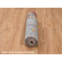 Load image into Gallery viewer, 2&#39;6&quot;x5&#39;10&quot; Wool and Silk Abstract with Fire Mosaic Design Hand Knotted Persian Knot Oriental Runner Rug FWR372666