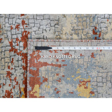 Load image into Gallery viewer, 2&#39;6&quot;x5&#39;10&quot; Wool and Silk Abstract with Fire Mosaic Design Hand Knotted Persian Knot Oriental Runner Rug FWR372666