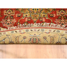 Load image into Gallery viewer, 7&#39;9&quot;x7&#39;9&quot; Red Karajeh Design Hand Knotted Pure Wool Oriental Round Rug FWR372792