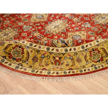 Load image into Gallery viewer, 7&#39;9&quot;x7&#39;9&quot; Red Karajeh Design Hand Knotted Pure Wool Oriental Round Rug FWR372792
