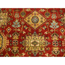 Load image into Gallery viewer, 7&#39;9&quot;x7&#39;9&quot; Red Karajeh Design Hand Knotted Pure Wool Oriental Round Rug FWR372792