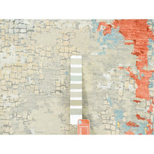 Load image into Gallery viewer, 9&#39;10&quot;x9&#39;10&quot; Wool And Silk Abstract With Fire Mosaic Hand Knotted Persian Knot Square Rug FWR372936