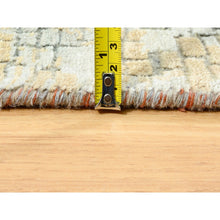 Load image into Gallery viewer, 9&#39;10&quot;x9&#39;10&quot; Wool And Silk Abstract With Fire Mosaic Hand Knotted Persian Knot Square Rug FWR372936