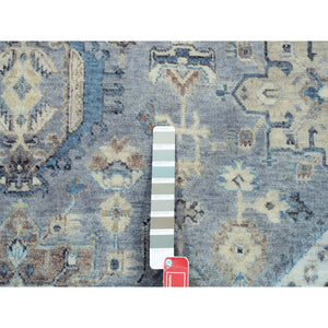14'x14' Gray Karajeh Design Pure Wool Hand Knotted Oriental Round Rug FWR372978