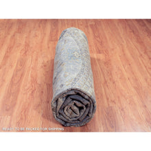 Load image into Gallery viewer, 14&#39;x14&#39; Gray Karajeh Design Pure Wool Hand Knotted Oriental Round Rug FWR372978