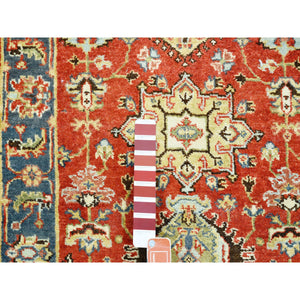 2'7"x15'10" Red Karajeh Design Pure Wool Hand Knotted Oriental XL Runner Rug FWR372990