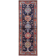 Load image into Gallery viewer, 2&#39;9&quot;x8&#39;4&quot; Opal Blue, Afghan Ersari with Turkish Knot, Caucasian Design Revival, Small Animal Figurines, Vegetable Dyes, Densely Woven, Hand Knotted, Soft Wool, Runner, Oriental Rug Sh621 FWR3726