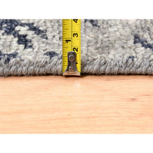 Load image into Gallery viewer, 9&#39;x12&#39; Charcoal Black Supple Collection Modern All Over Square Design Erased Pure Wool Hand Knotted Oriental Rug FWR373200