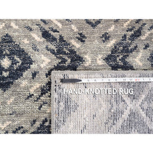 Load image into Gallery viewer, 9&#39;x12&#39; Charcoal Black Supple Collection Modern All Over Square Design Erased Pure Wool Hand Knotted Oriental Rug FWR373200