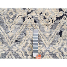 Load image into Gallery viewer, 9&#39;x12&#39;1&quot; Silver Gray Supple Collection Erased Mughal Design Hand Knotted Oriental Rug FWR373212