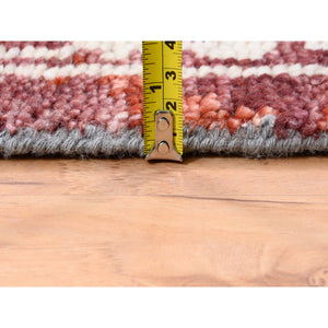 9'x12'1" Silver Gray Supple Collection Erased Mughal Design Hand Knotted Oriental Rug FWR373212