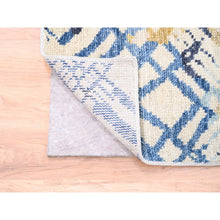 Load image into Gallery viewer, 9&#39;x12&#39; Yellow And Ivory Supple Collection Modern Oceanic Square Design Pure Wool Hand Knotted Oriental Rug FWR373314