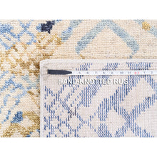 Load image into Gallery viewer, 9&#39;x12&#39; Yellow And Ivory Supple Collection Modern Oceanic Square Design Pure Wool Hand Knotted Oriental Rug FWR373314